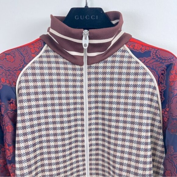 NWT GUCCI MICRO-CHECK AND PAISLEY-PRINT VELVET TRACK JACKET - Picture 6 of 15